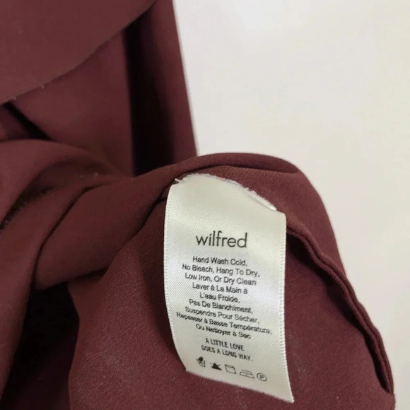 Aritzia  Wilfred Off Shoulder Long Sleeve Morel Blouse - Picture 7 of 12